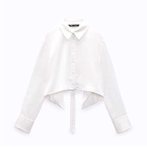 NWT Zara Satin Effect Cape Shirt